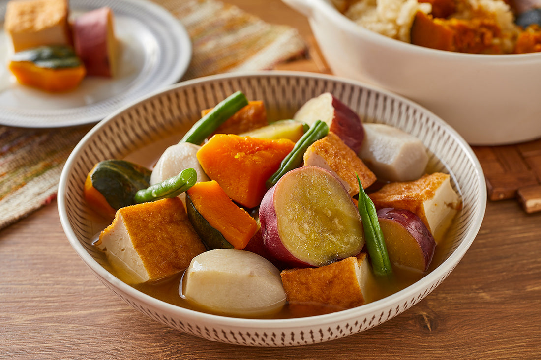 秋野菜と厚揚げの煮物～秋のほっこり煮～